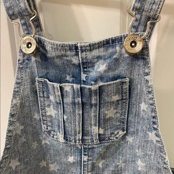 Justice Denim Star Print Overalls size 8 girls - Picture 5 of 7